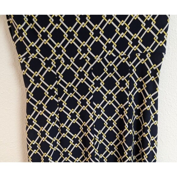 Women's LAUREN Ralph Lauren Surplice Faux Wrap Geometric Sleeveless Dress Size 4 - Picture 7 of 13